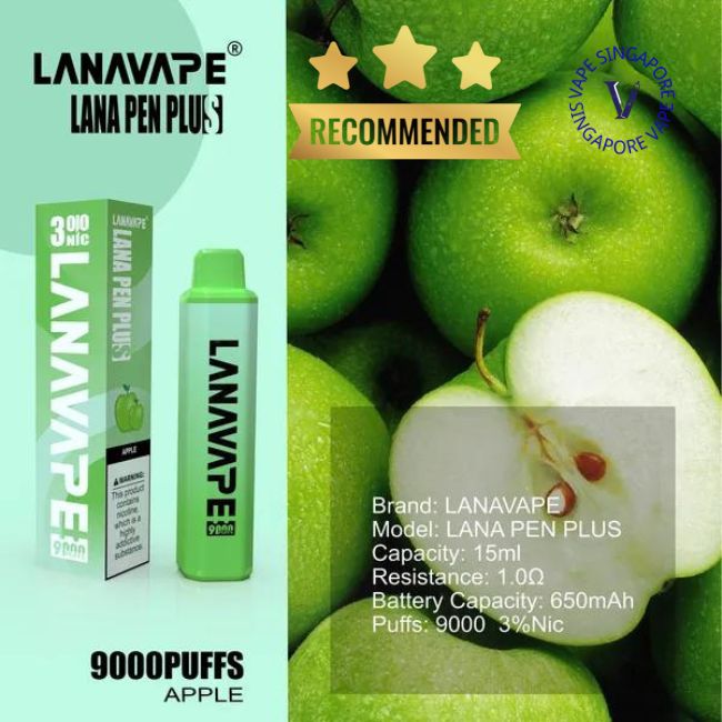 lana-pen-plus-9000-puff-apple-disposable-vape-shop-singapore
